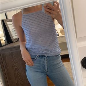 Top shop XS beaded top, light blue